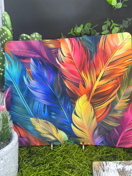 Colorful Feathers Mousepad