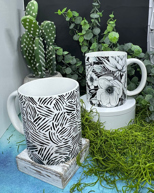 Black and White 12oz Mugs