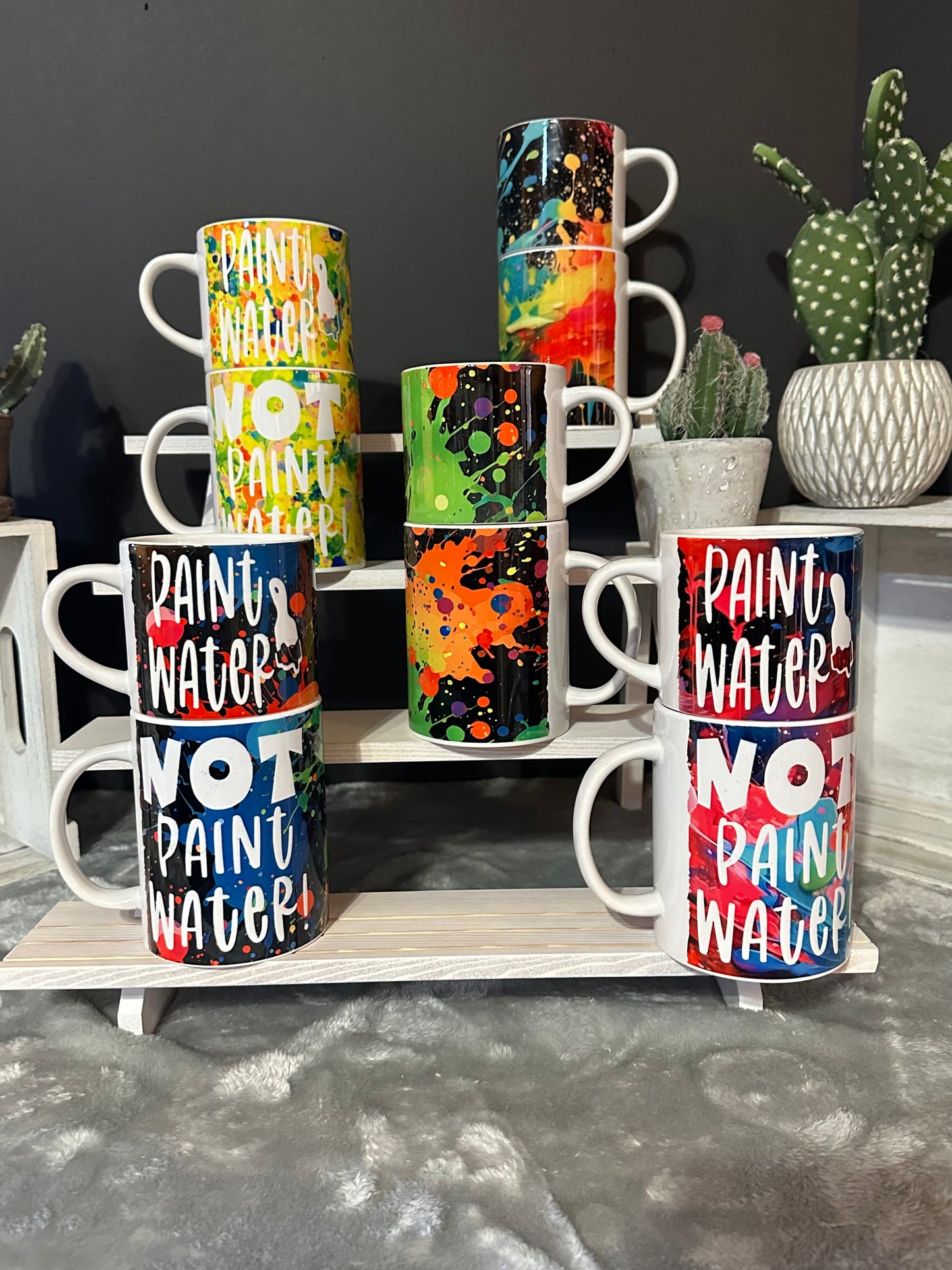 Paint/Not Paint Water Stackable 10oz and 15oz Mug Set