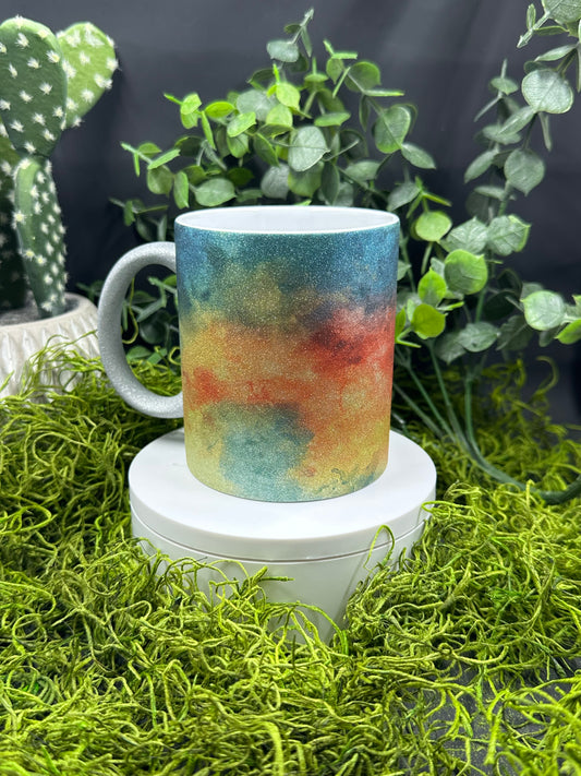 Rainbow Tye Dye Glitter 12oz Mug