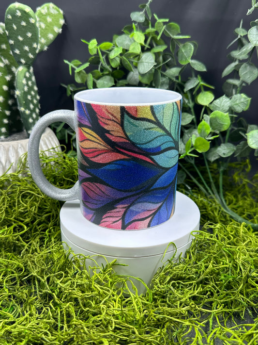 Colorful Stained Glass Glitter 12oz Mug