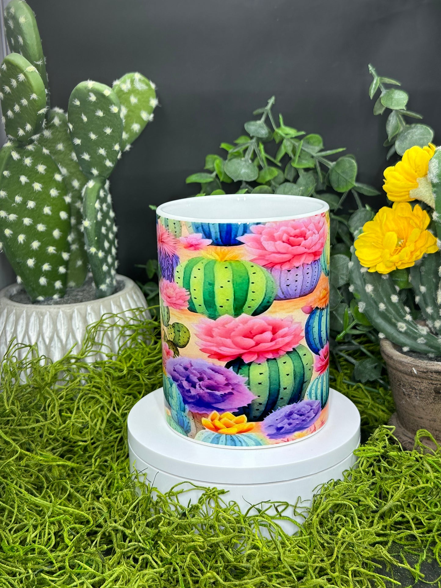 Pastel Cactus Full 15oz Mug