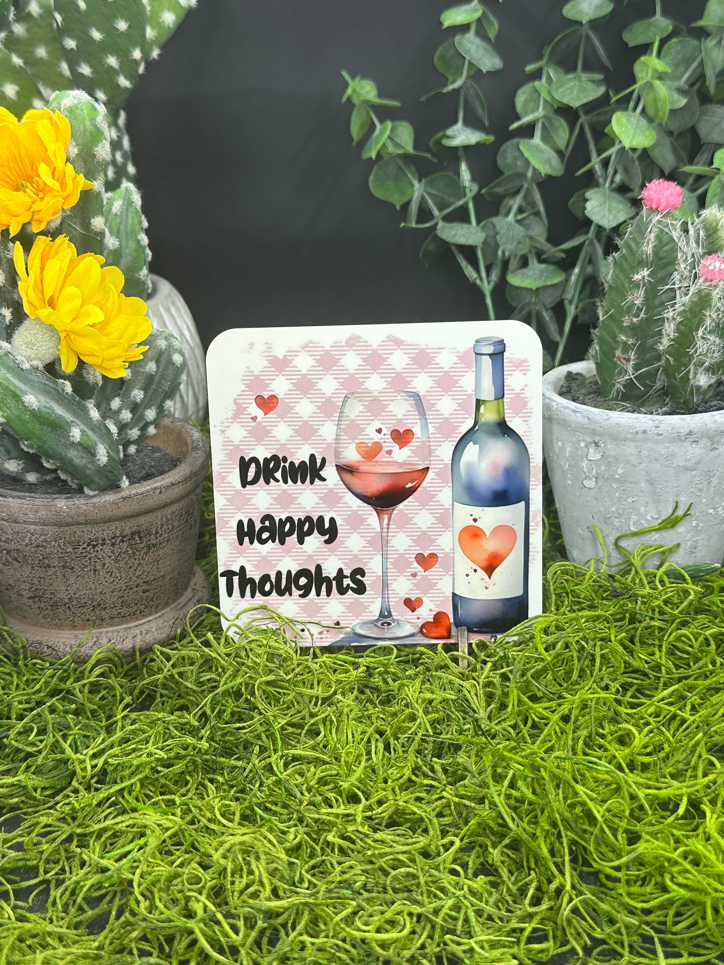 Drink Happy PDF, Square Coaster