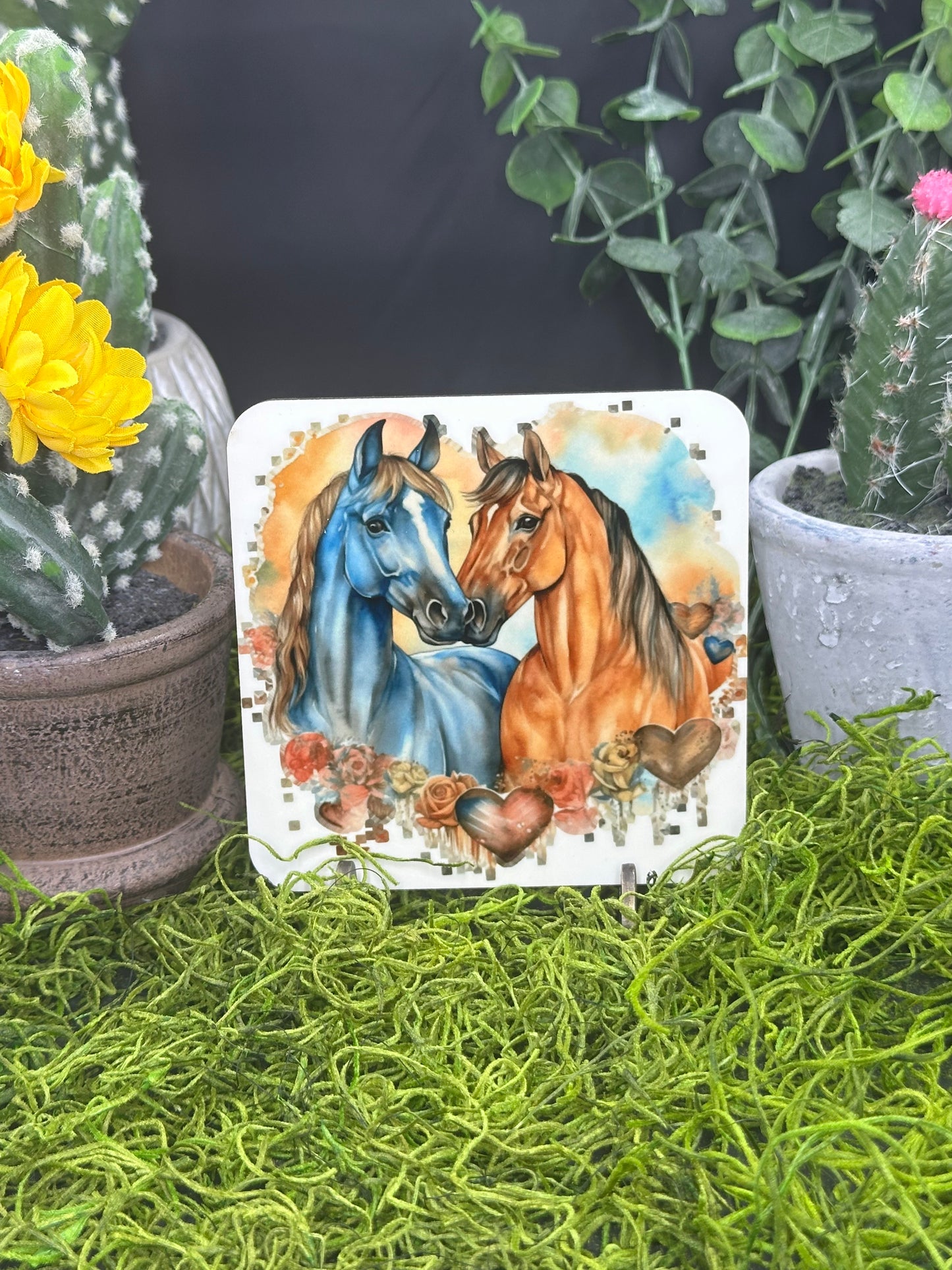 Horse Couple Heart #1 PDF, Square Coaster