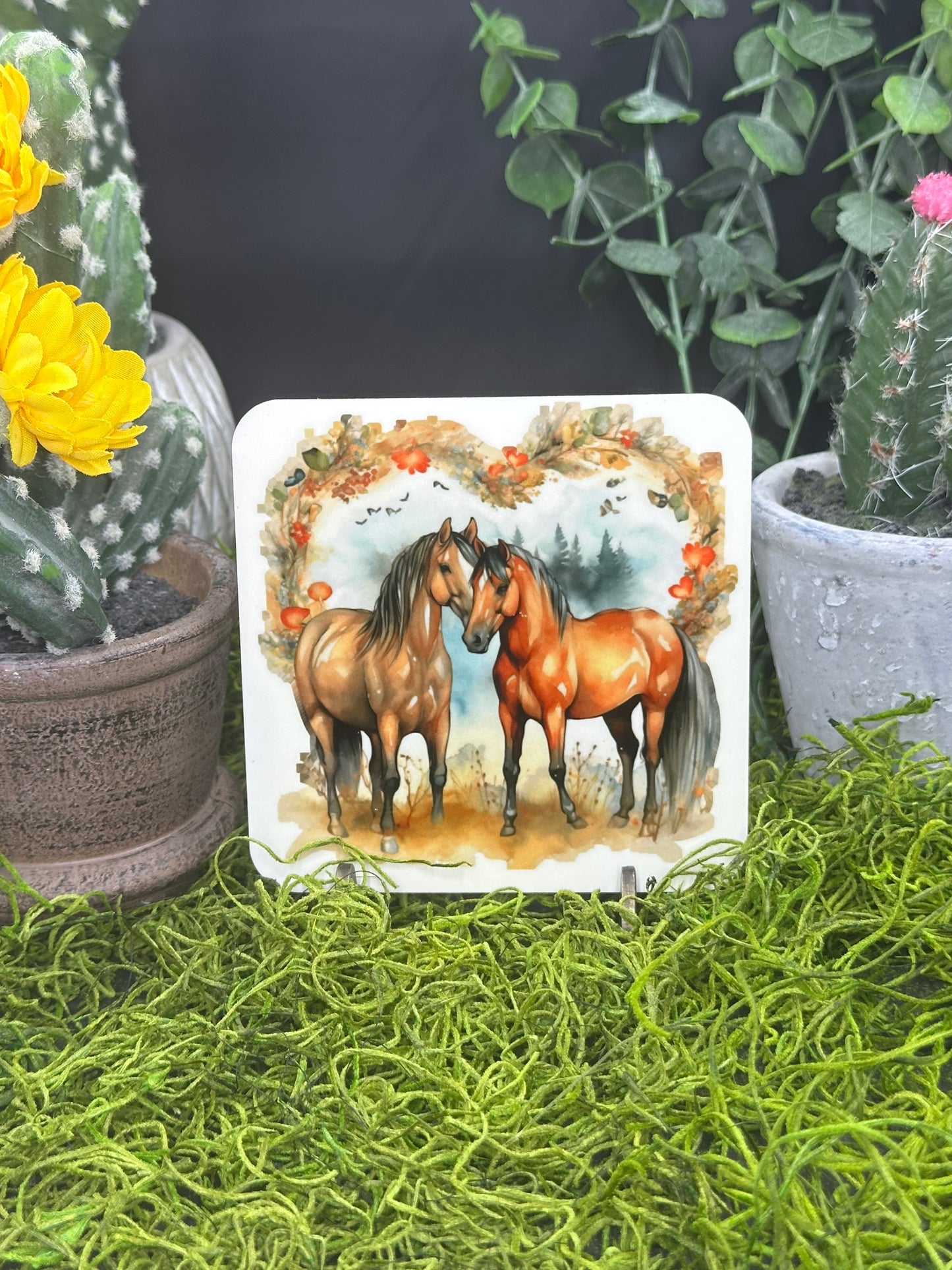 Horse Couple Heart #3 PDF, Square Coaster