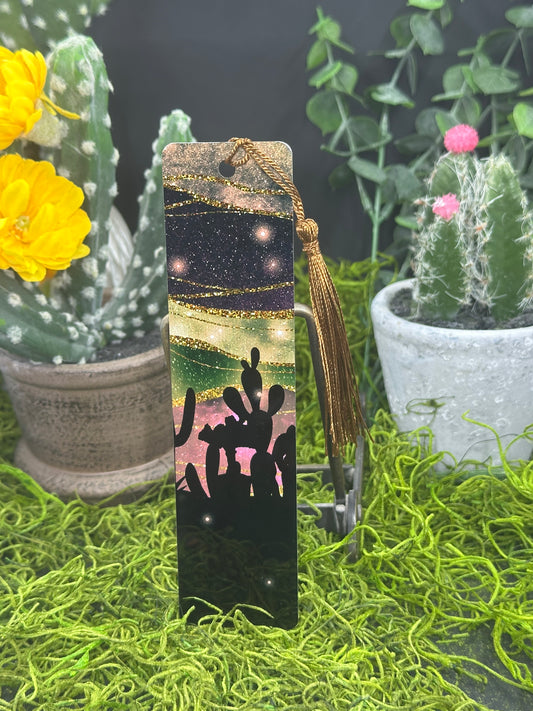 Cactus Night Pink Bookmark