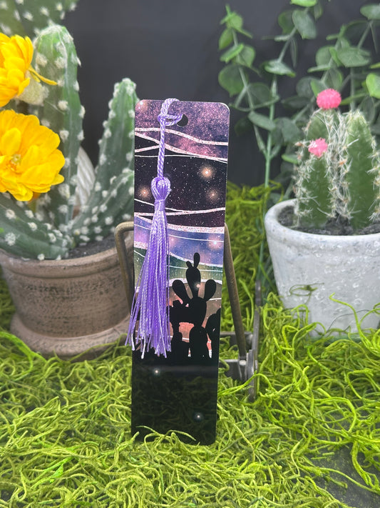 Cactus Night Purple Bookmark