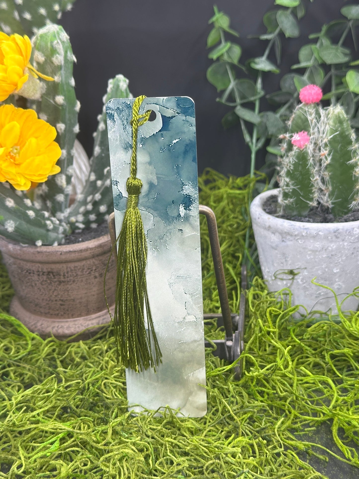 Gray/Green Clouds Bookmark