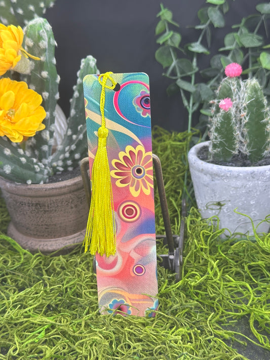 Hippy Floral Swirls Bookmark