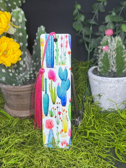 Pastel Cactus on White Bookmark