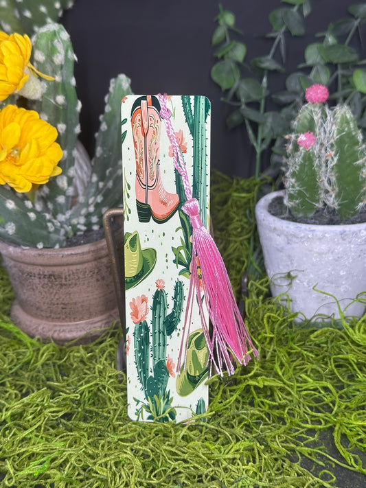 Pink Cowgirl Boots Bookmark