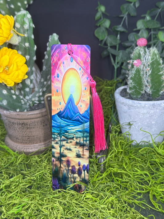 Boho Sunset Pink Bookmark