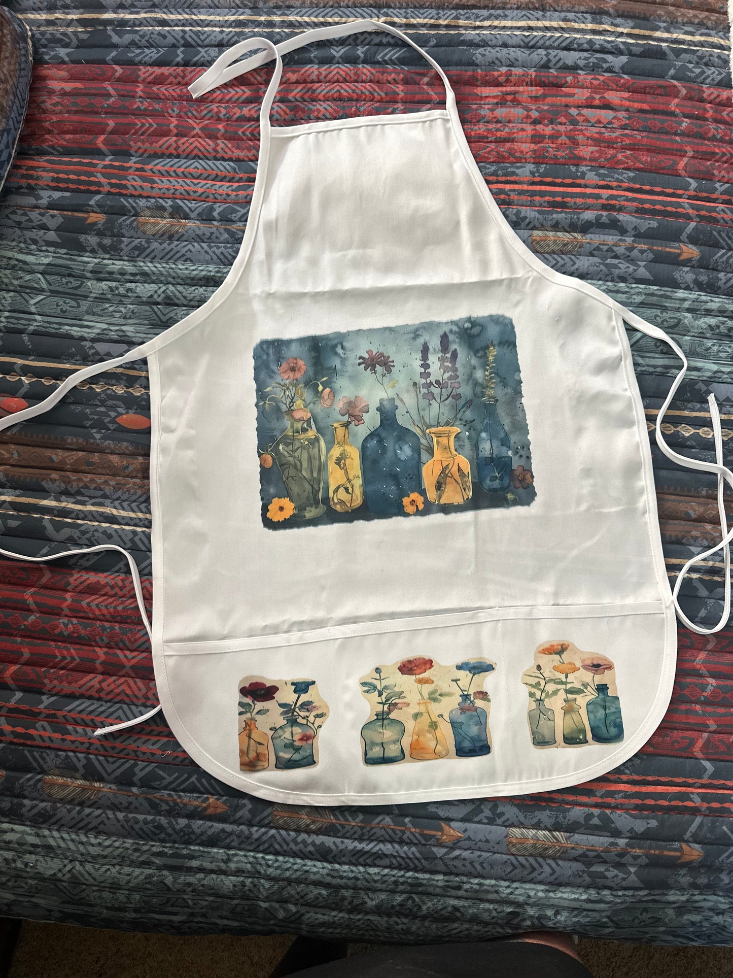 Flowers in Bottles Apron