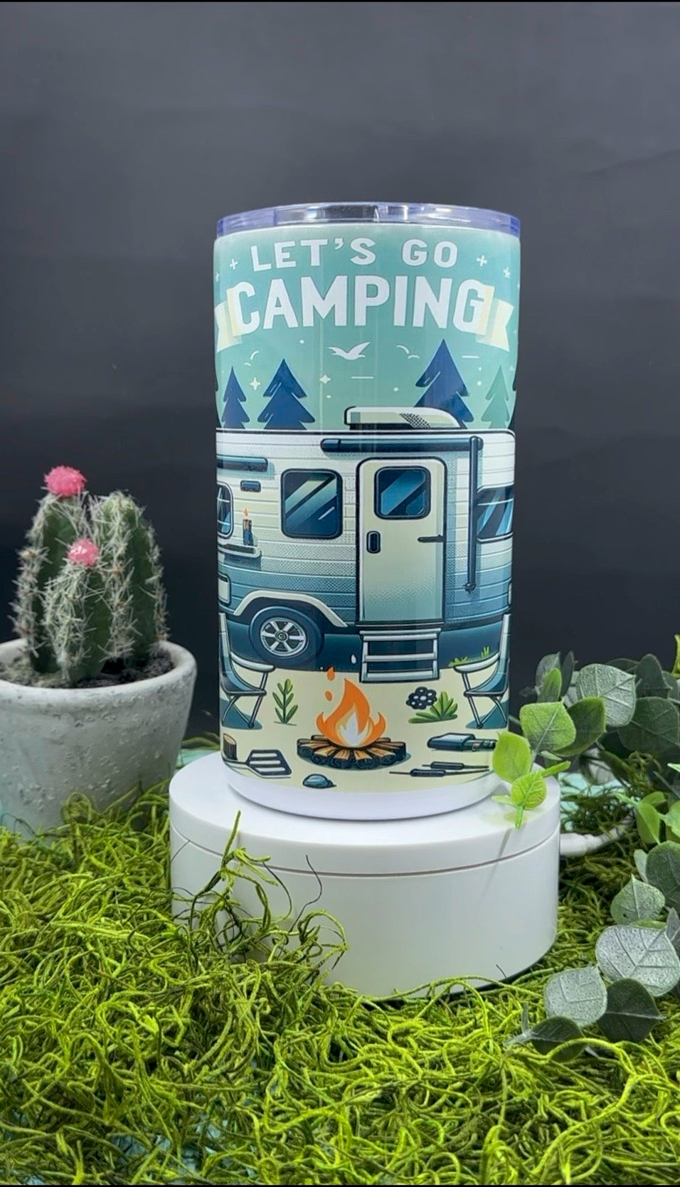 Let’s Go Camping Handled Tumbler