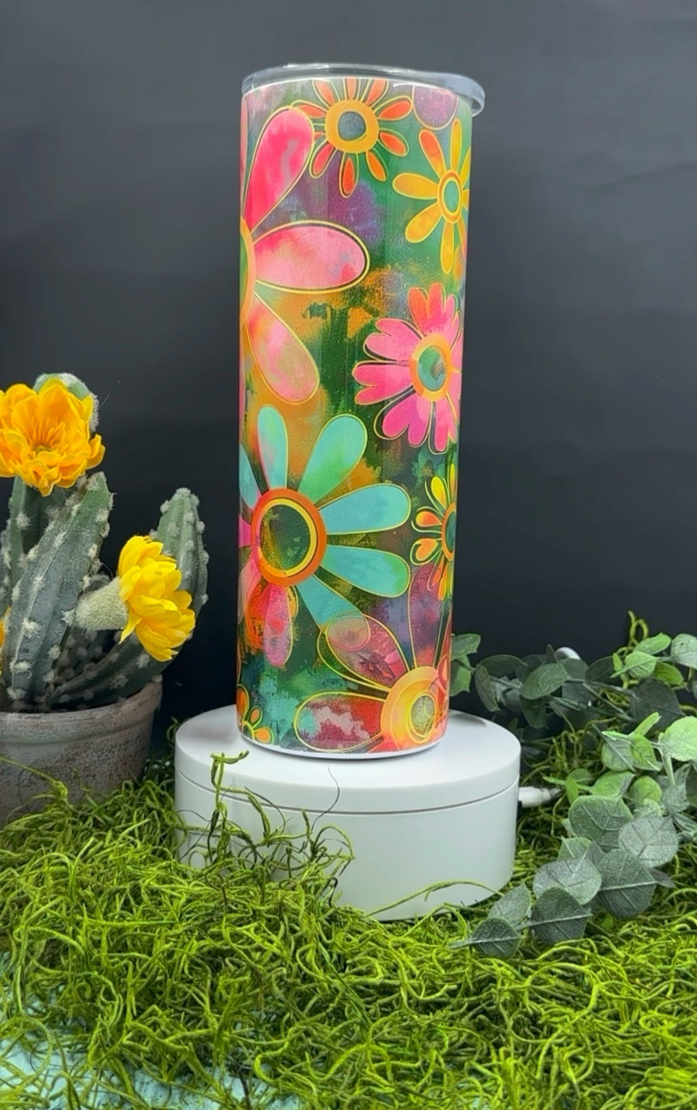 Hippy Flowers Skinny Tumbler