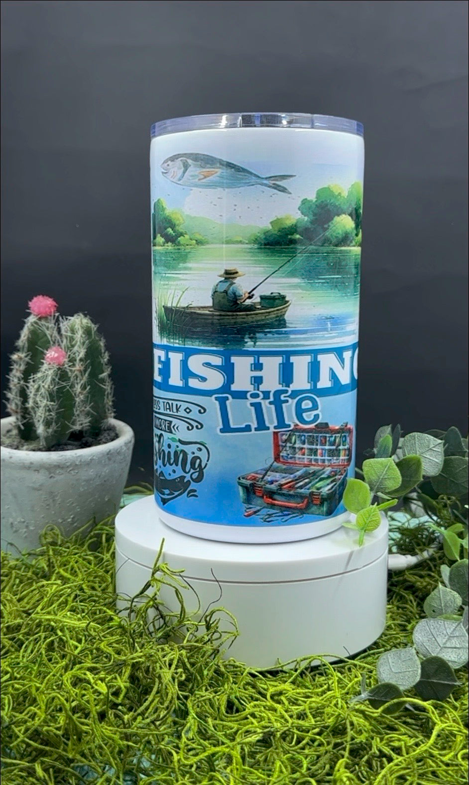 Fishing Life Handled Tumbler