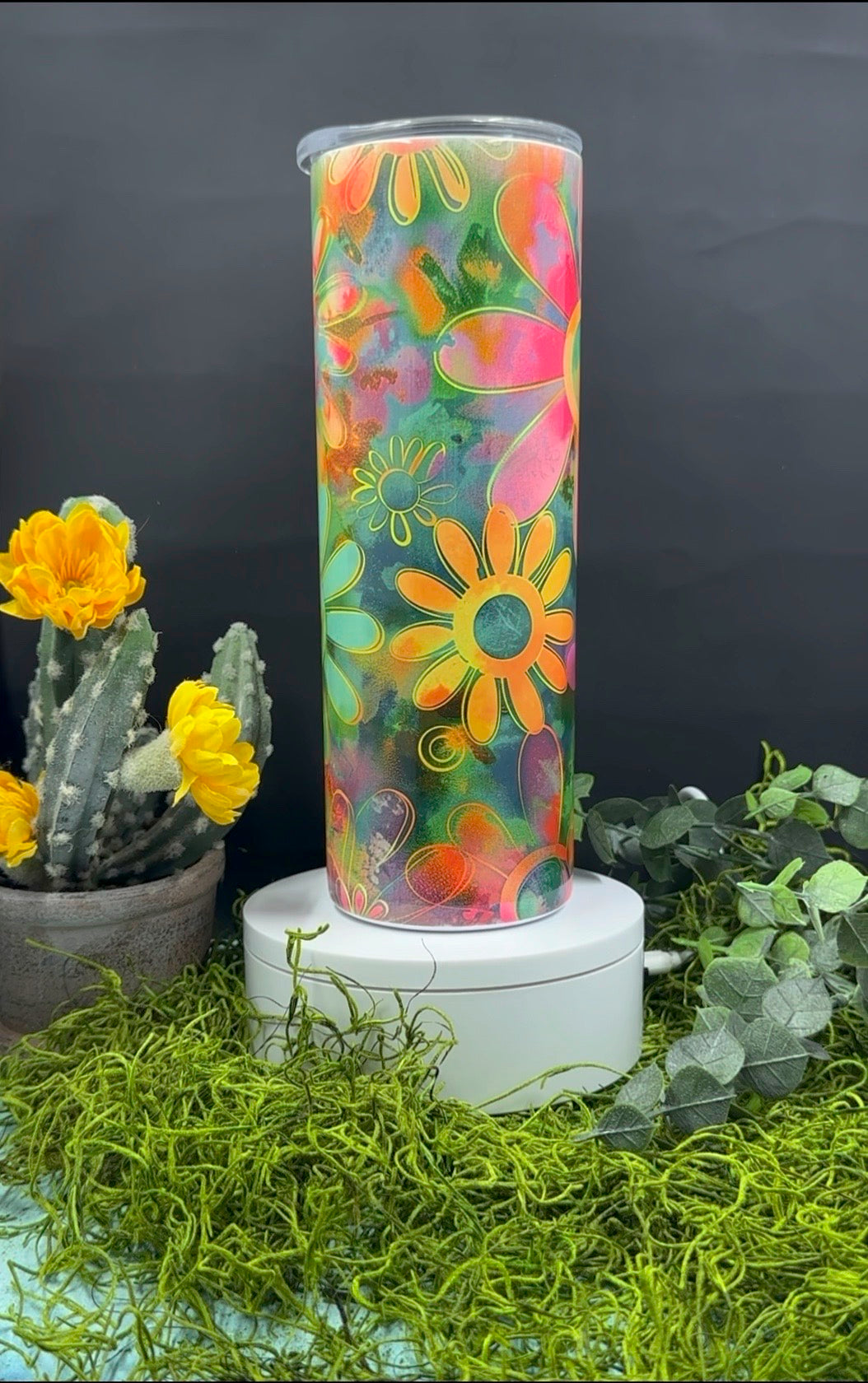 Hippy Flowers Skinny Tumbler