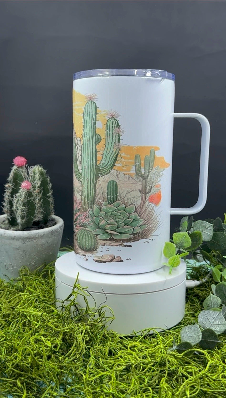 Cactus Desert Handled Tumbler