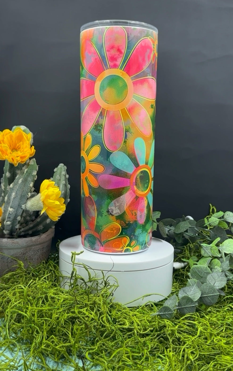 Hippy Flowers Skinny Tumbler