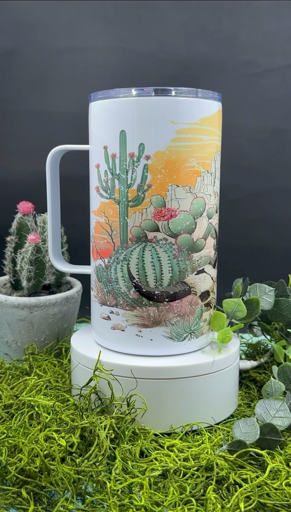 Cactus Desert Handled Tumbler