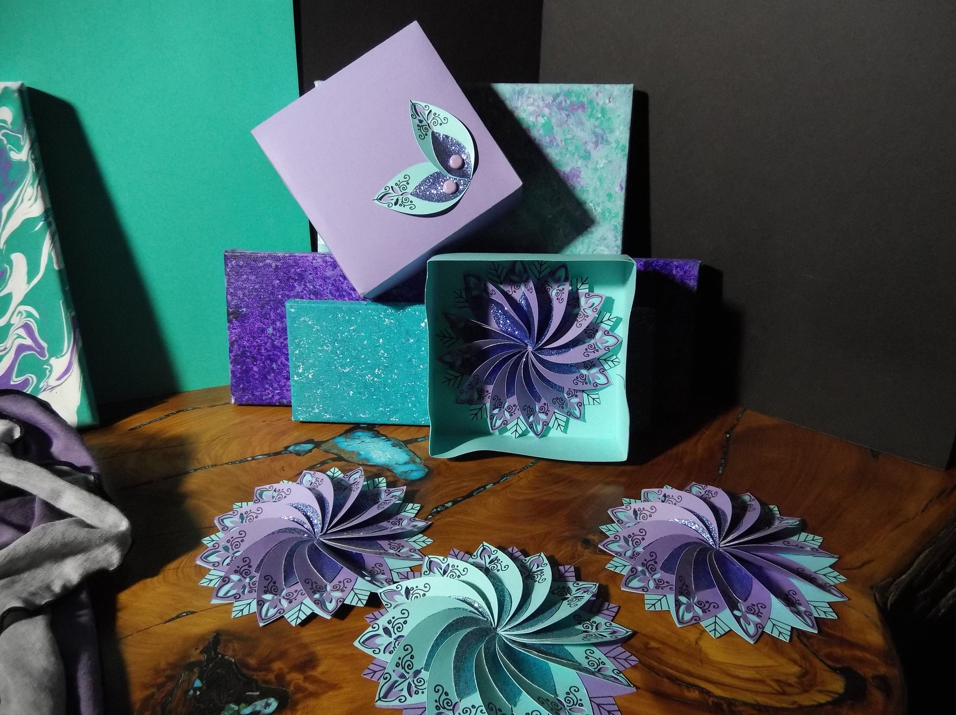 paper lotus flower**multiple color choices**gift box included**glittery**yoga inspired**delicate details**mindfullness**inspirational gift**