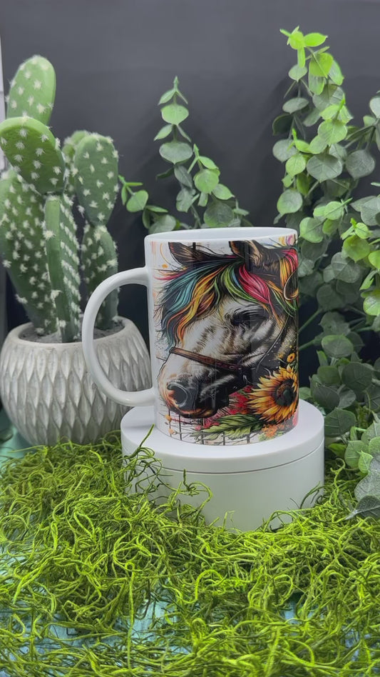 Colorful Horse Girl 15oz Mug